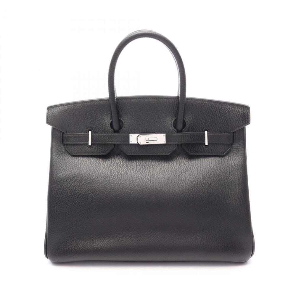 Hermes Birkin 35 Handbag, Leather, Ardennes Women's, Black, 021699CK